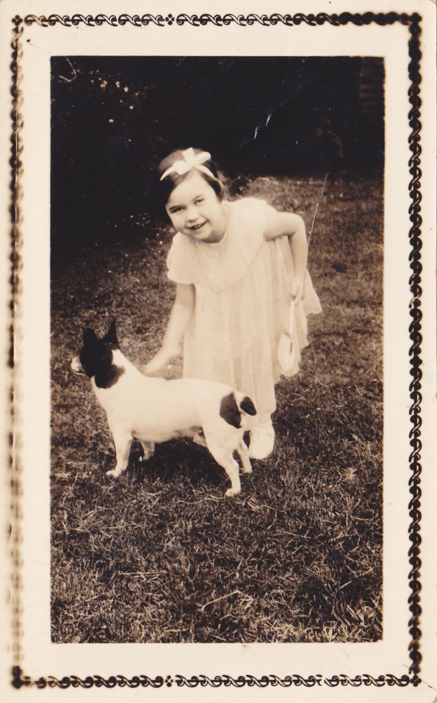 Little girl and dog ca.1930 snapshot